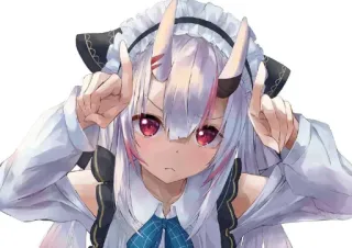 😤 Anime, Garota, Empregada, Chifres, Fofo, Kawaii telegram sticker