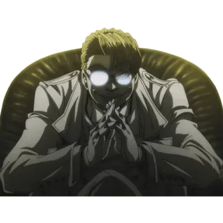 👁 Major Montana Max Hellsing Anime, Hellsing, Major, Montana Max, Villano, Malvado, Planeando whatsapp sticker