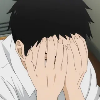 😭 Anime, traurig, Facepalm, weinend, Mann, verärgert telegram sticker
