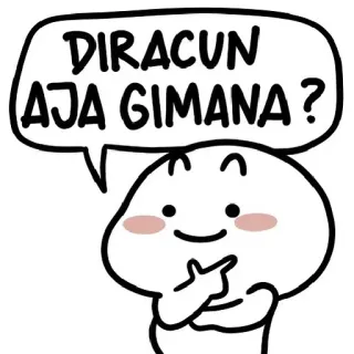 🤔 DIRACUN AJA GIMANA ? dibujo animado, pregunta, pensamiento, veneno, lindo telegram sticker