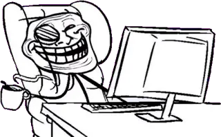 😆 Trollface Meme, Troll, Internet, Ordinateur, Humour, Drôle whatsapp sticker