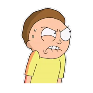 😡 Morty Smith Rick and Morty мультфильм, Морти, Рик и Морти, анимация, персонаж, смешной telegram sticker