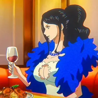 📚 Nico Robin One Piece anime, one piece, nico robin, character, woman, wine whatsapp sticker