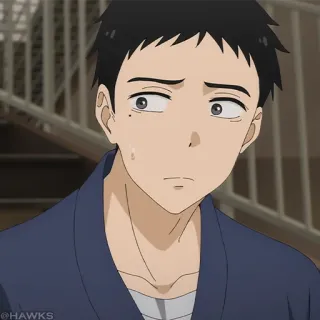 🎏 animé, effrayé, inquiet, garçon animé telegram sticker
