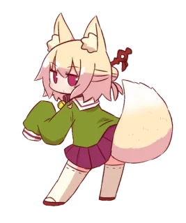 ☺️ chica zorro, anime, kemonomimi, linda, chibi telegram sticker