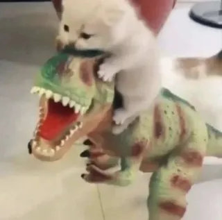🫶 kitten, cat, dinosaur, T-Rex, animal, pet telegram sticker