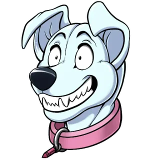 🙃 perro, animal, dibujo animado, mascota, ilustración, pegatina, collar telegram sticker