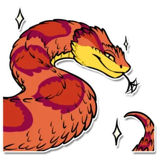 ✨ serpiente, animal, reptil, naranja, lindo, dibujos animados whatsapp sticker