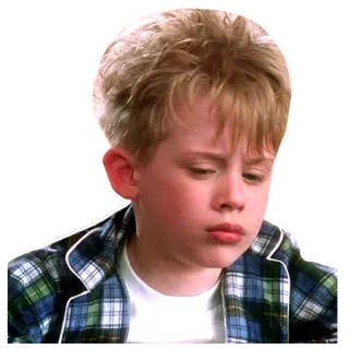 😒 Kevin McCallister Home Alone 맥컬리 컬킨, 나 홀로 집에, 슬픈, 화난, 케빈 맥컬리스터, 영화, 캐릭터 telegram sticker