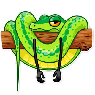 😑 cobra, entediado, fofo, animal, galho telegram sticker