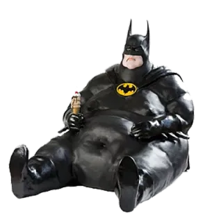 🌚 Batman бэтмен, смешной, толстый, герой, комикс, пародия, мультфильм, супергерой whatsapp sticker