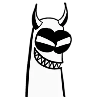 😈 diable, dessin animé, monstre, cornes, dents, effrayant, maléfique telegram sticker