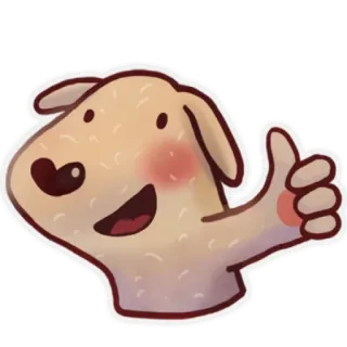 👍 perro, pulgar arriba, positivo, lindo, dibujos animados, animal, pegatina whatsapp sticker