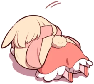 😞 애니메이션, 귀여운, 캐릭터, 일러스트, 스티커, 토끼 telegram sticker