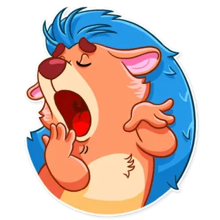 😪 riccio, sbadiglio, assonnato, stanco, cartone animato, animale telegram sticker