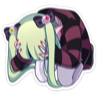 🫨 动漫, 女孩, 伤心, 哭泣, Emo whatsapp sticker