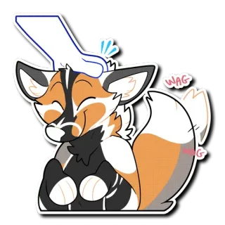 😊 WAG furry, fox, petting, happy, wagging, cute, anthropomorphic, headpats telegram sticker