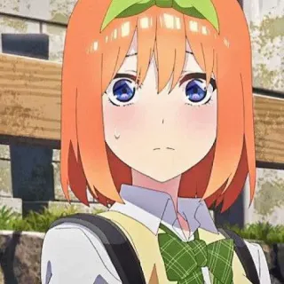 🧩 Yotsuba Nakano The Quintessential Quintuplets Anime, Fille, Yotsuba Nakano, Quintessentielles Quintuplées, Mignon, Uniforme scolaire, Fille anime, Dessin animé telegram sticker