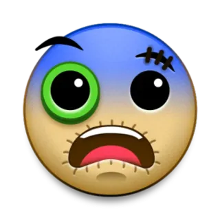 😨 emoji, zombie, face, horror, halloween, undead telegram sticker