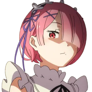 😐 Ram Re:Zero Anime, Re:Zero, Ram, carina, Waifu telegram sticker