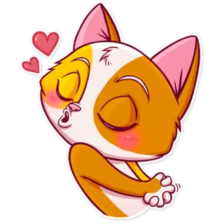 😘 gatto, bacio, cuori, carino, animale, cartone animato telegram sticker
