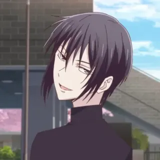 🕸 Ayame Sohma Fruits Basket Anime, Manga, Personaggio, Sorriso, Capelli viola, Fruits Basket telegram sticker