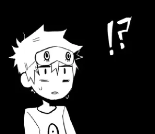 😱 !?  cartoon, question, surprise, expression, shock telegram sticker