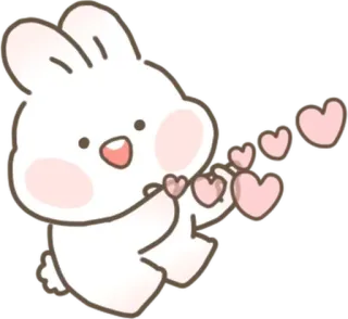 💬 coniglio, carino, cuore, amore, cartone animato, animale telegram sticker