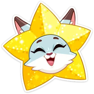 🌟 animal, estrela, fofo, brilho, desenho animado, adesivo telegram sticker