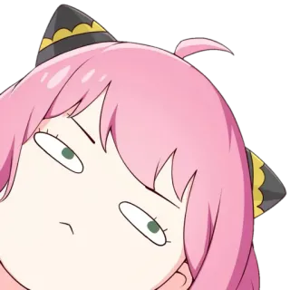 🙄 Anya Forger Spy x Family Anime, Mädchen, pinke Haare, Charakter, Anya, Spy x Family, lustig, Meme telegram sticker