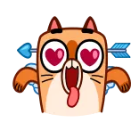 😍 кот, любовь, стрела, сердце, мультфильм, животное, милый whatsapp sticker