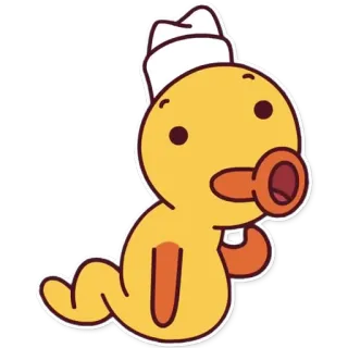 😮 утка, мультфильм, животное, шляпа telegram sticker
