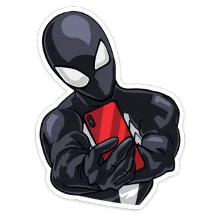🤳 Spider-Man Человек-паук, супергерой, телефон, мультфильм, марвел, стикер telegram sticker