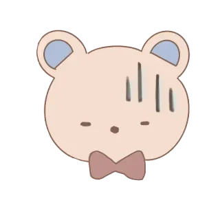 😑 bear, cute, animal, cartoon, sticker, bow tie telegram sticker
