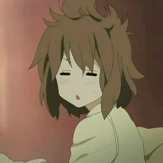 😑 anime, sleepy, girl, cartoon, cute, lazy whatsapp sticker