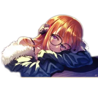 😏 애니메이션, 소녀, 안경, 귀여운, 만화, 인물 사진 telegram sticker