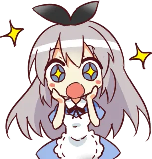 😍 Anime, Mädchen, Süß, Cartoon, Funkeln, Charakter, Kawaii telegram sticker