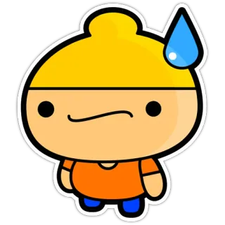 ☹️ Dessin animé, Personnage, Sueur, Nerveux, Sticker, Mignon telegram sticker