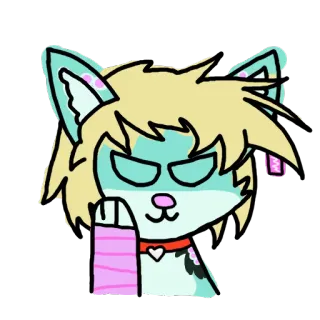 💖 Kreskówka, Zwierzę, Kot, Środkowy palec, Gest, Obraźliwe whatsapp sticker