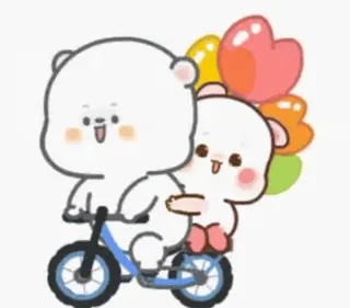 ⭐ beruang, kartun, sepeda, persahabatan, imut, binatang, cinta telegram sticker