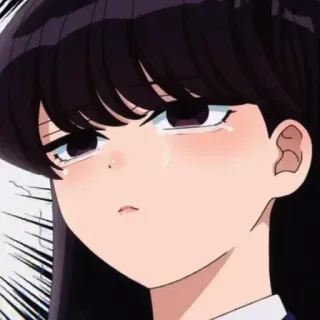 🍀 Komi Shouko Komi Can't Communicate อนิเมะ, ผู้หญิง, ร้องไห้, โคมิ, น่ารัก telegram sticker