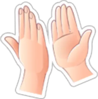 👏 Hände, winken, Hallo, Tschüss, Gruß, Cartoon telegram sticker