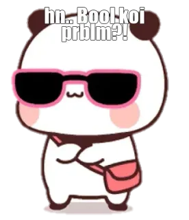 🔰 hn.. Bool koi prblm?! Panda, Mignon, Dessin animé, Lunettes de soleil, Cool whatsapp sticker
