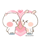 😘 süß, Bär, Hase, Herz, kawaii, Tier, Liebe whatsapp sticker