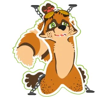 🔗 Cartoon, Waschbär, Steampunk, Tier, Brille, Sticker, Fantasy telegram sticker