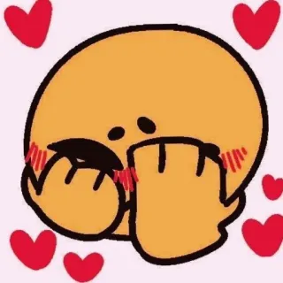 😍 emotikon, tersipu, hati, imut, kawaii telegram sticker