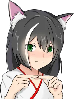 🙄 anime, catgirl, blush, cute, embarrassed telegram sticker