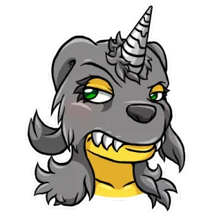 😒 cartone animato, unicorno, creatura, animale, fantasy, mostro telegram sticker