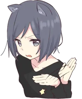 ❌ Anime, Telinga kucing, Kartun, Stiker, Gadis, Lucu telegram sticker