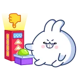 👎 conejo, dibujos animados, animal, pulgar abajo, botón, mono telegram sticker